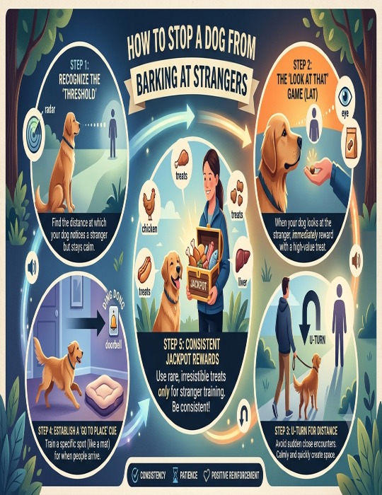 Infographic_illustration_on_how_to_stop a_dog_from_barking_at_strangers